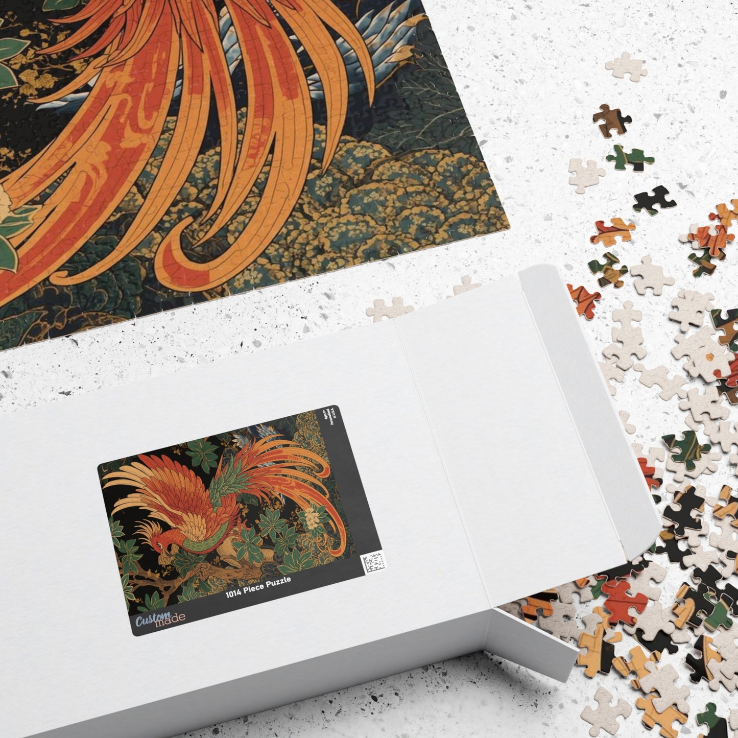 Luxury Japanese Hanafuda Jigsaw Puzzle – Phoenix & Paulownia Gold Leaf Art
