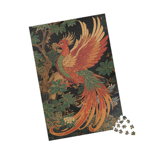 Luxury Japanese Hanafuda Jigsaw Puzzle – Phoenix & Paulownia Gold Leaf Art