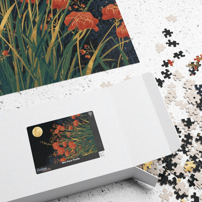 Luxury Japanese Hanafuda Jigsaw Puzzle – Moon & Pampas Grass Gold Leaf Art