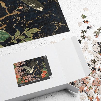 Luxury Japanese Hanafuda Jigsaw Puzzle – Wisteria & Cuckoo Gold Leaf Art