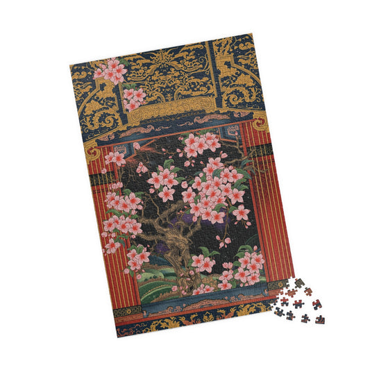 Luxury Japanese Hanafuda Jigsaw Puzzle – Cherry Blossom Gold Leaf Art